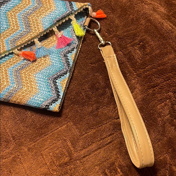 NEW Colorful Chevron Clutch Bag - Picture 3 of 5